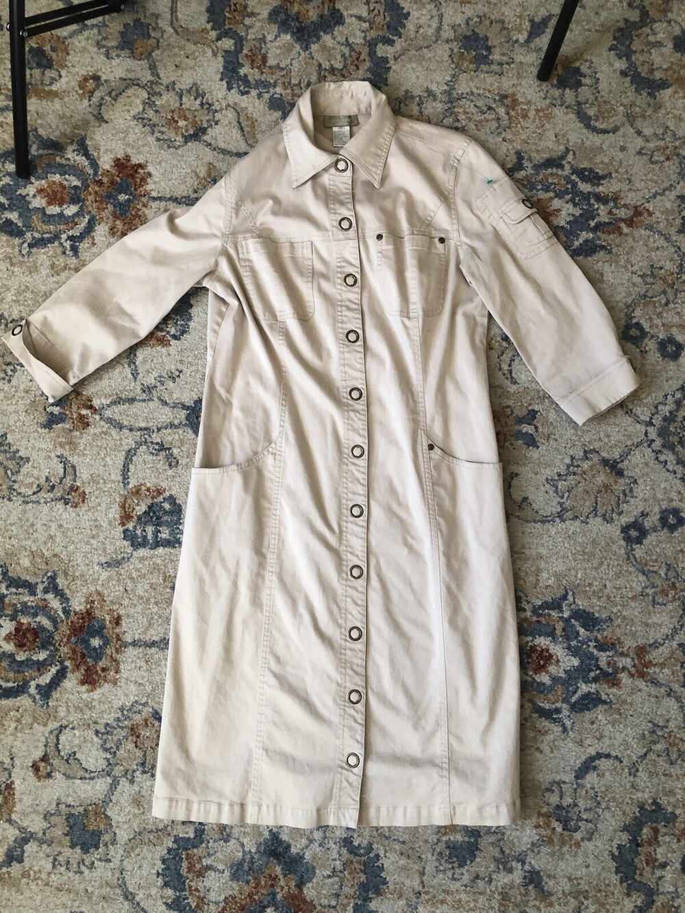 Women’s The Territory Ahead Trench Coat Jacket Size 10 Full Snap Beige